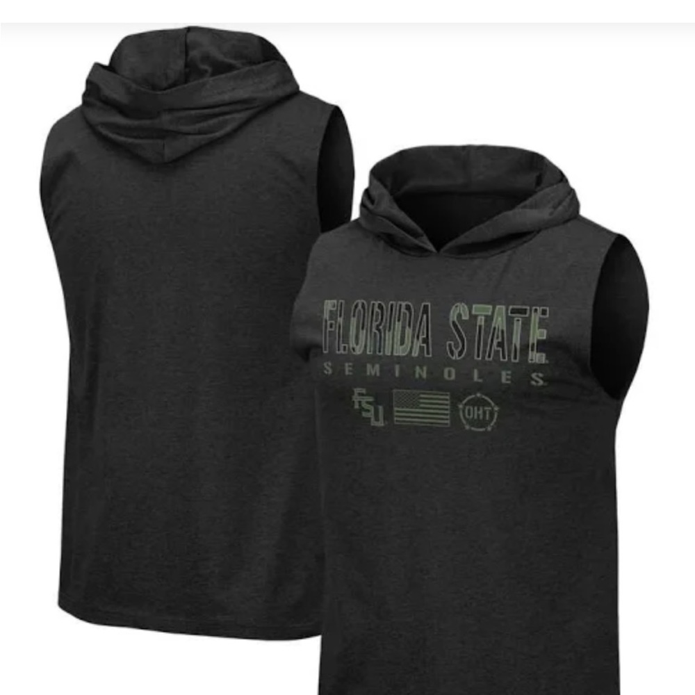 Florida State Seminoles OHT Military Appreciation Camo Hoodie Sleeveless T-Shirt